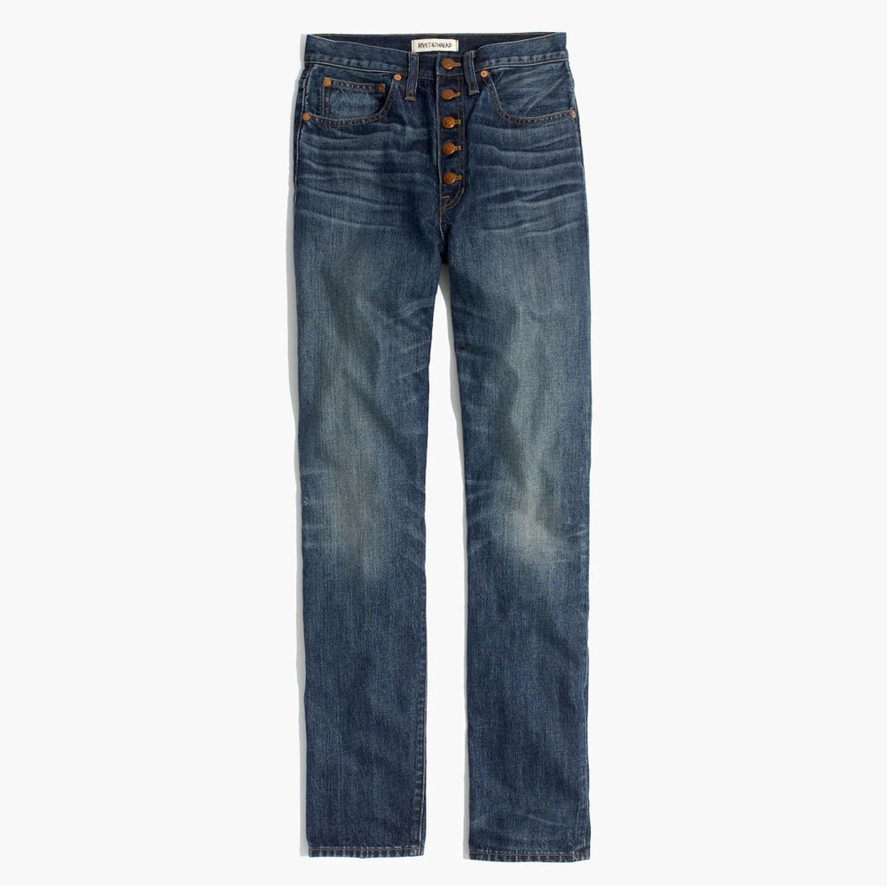 Madewell Rivet & Thread Button-Front Boyjean Size 25